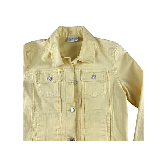 Rafaella Weekend Womens Yellow Denim Trucker Jacket Size Medium Pastel Cotton - Picture 2 of 7
